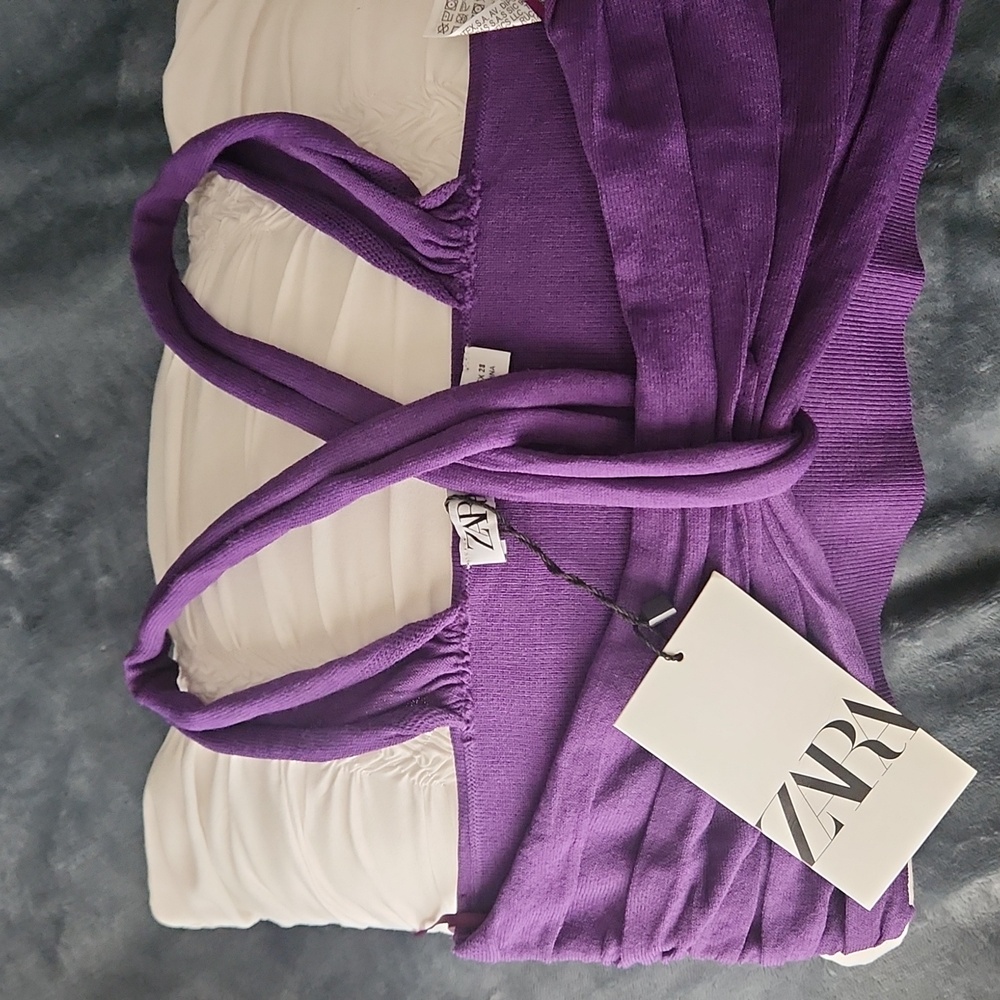 ZARA purple halter top